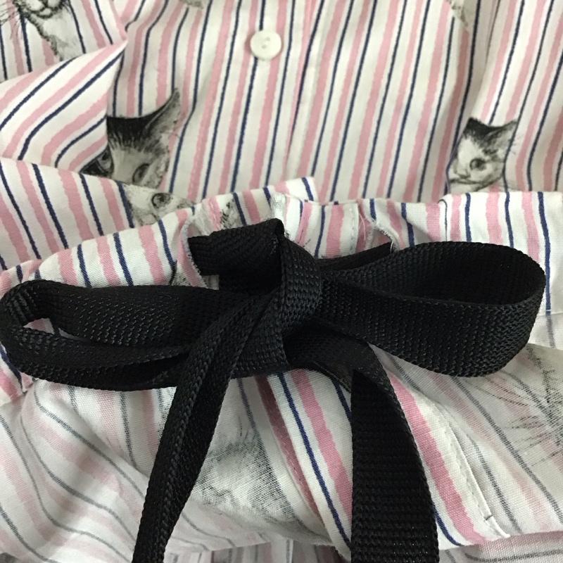 ザラ ZARA シャツ、ブラウス 長袖 2383 653 251 ショート丈 猫柄 XS ストライプ マルチカラー / マルチカラー / multicolor レディース USED 古着 中古 10152951