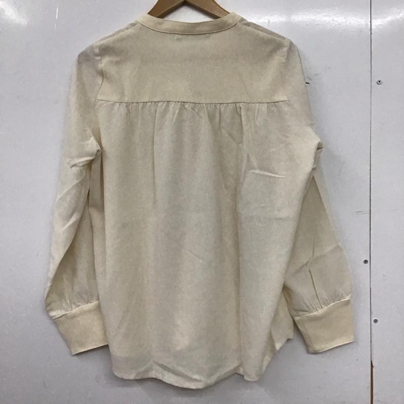 メルローズ MELROSE カットソー 長袖 長袖カットソー プルオーバーシャツ Vネック ノーカラーシャツ 無地 アイボリー / アイボリー / レディース USED 古着 中古 10152952