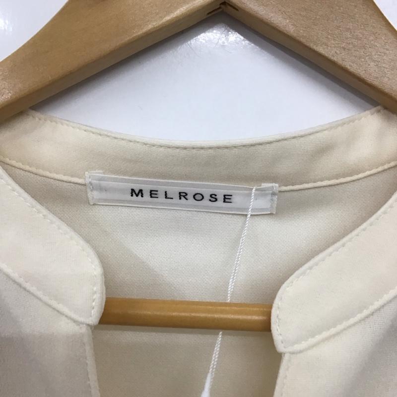 メルローズ MELROSE カットソー 長袖 長袖カットソー プルオーバーシャツ Vネック ノーカラーシャツ 無地 アイボリー / アイボリー / レディース USED 古着 中古 10152952