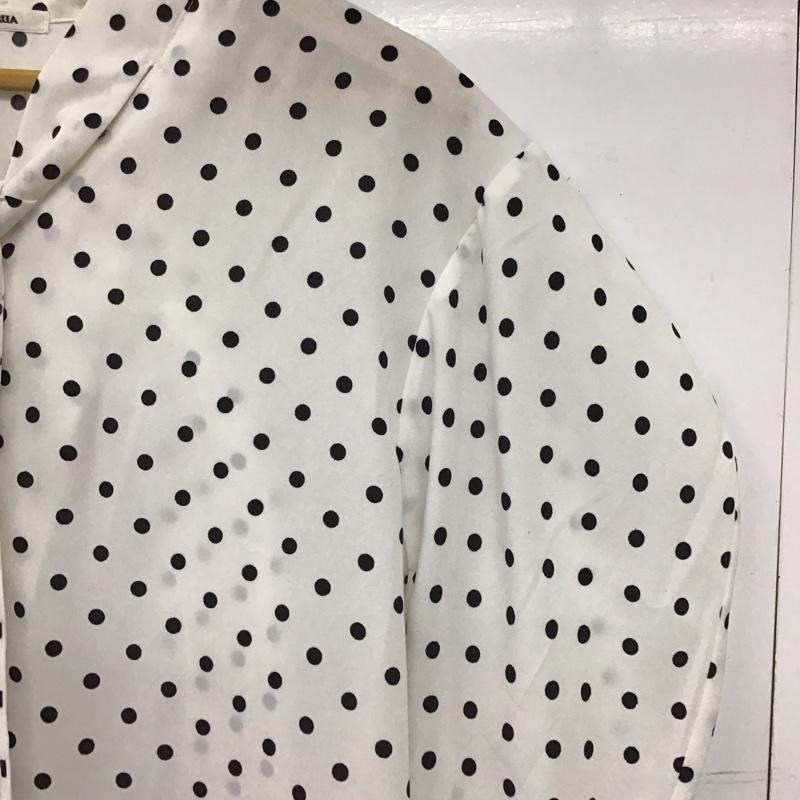 ムルーア MURUA シャツ、ブラウス 長袖 011820404401-01 ルーズボウタイブラウス FREE ドット 白 / ホワイト / white レディース USED 古着 中古 10152956