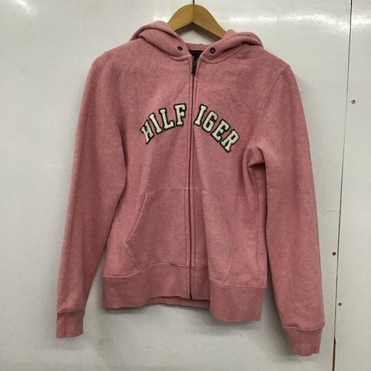 トミーヒルフィガー TOMMY HILFIGER パーカー 長袖 59-3321652 裏起毛 フルジップ M ロゴ、文字 桃 / ピンク / pink レディース USED 古着 中古 10152957