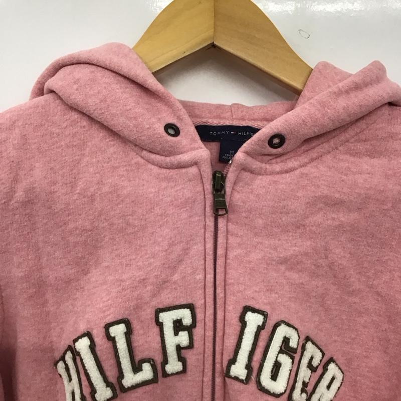 トミーヒルフィガー TOMMY HILFIGER パーカー 長袖 59-3321652 裏起毛 フルジップ M ロゴ、文字 桃 / ピンク / pink レディース USED 古着 中古 10152957
