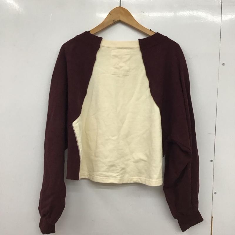エシンタ etsinta トレーナー 長袖 TYZ1032306A0003 スウェット ONE SIZE ロゴ、文字 えんじ / ワインレッド / dark red X アイボリー / アイボリー / レディース USED 古着 中古 10152964
