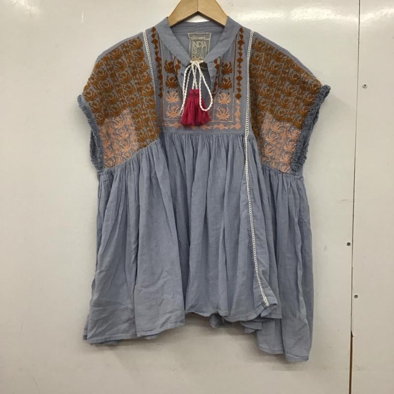 ニコアンド niko and... シャツ、ブラウス 半袖 ノースリーブシャツ チュニック FREE 刺繍 インディゴ / インディゴ / Indigo レディース USED 古着 中古 10152969