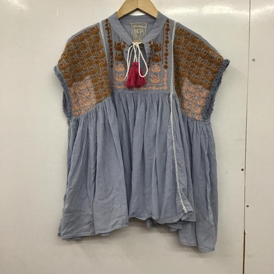 ニコアンド niko and... シャツ、ブラウス 半袖 ノースリーブシャツ チュニック FREE 刺繍 インディゴ / インディゴ / Indigo レディース USED 古着 中古 10152969