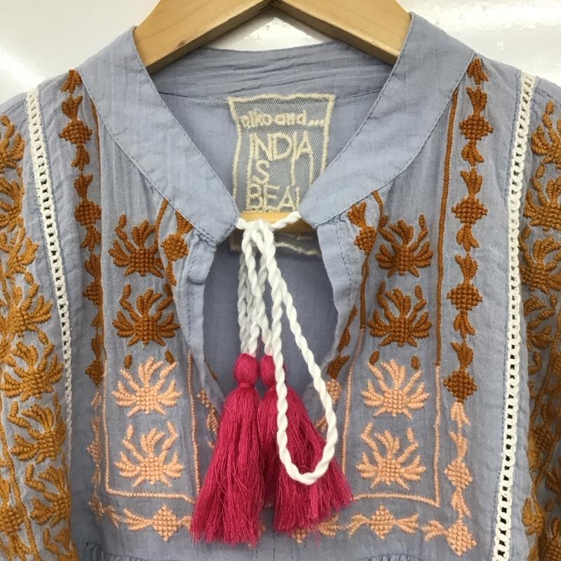 ニコアンド niko and... シャツ、ブラウス 半袖 ノースリーブシャツ チュニック FREE 刺繍 インディゴ / インディゴ / Indigo レディース USED 古着 中古 10152969