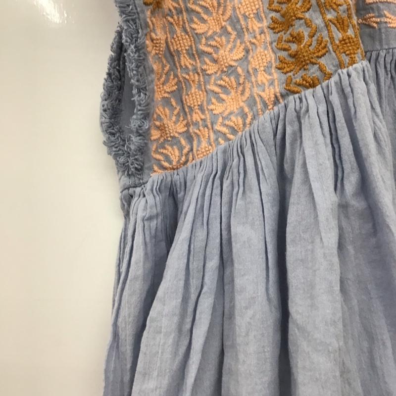 ニコアンド niko and... シャツ、ブラウス 半袖 ノースリーブシャツ チュニック FREE 刺繍 インディゴ / インディゴ / Indigo レディース USED 古着 中古 10152969