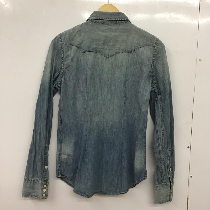 デニム アンド サプライ DENIM & SUPPLY シャツ、ブラウス 長袖 288502651001 デニムシャツ M ダメージ加工 青 / ブルー / blue レディース USED 古着 中古 10152970