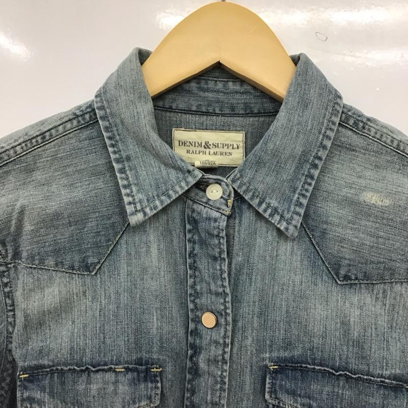 デニム アンド サプライ DENIM & SUPPLY シャツ、ブラウス 長袖 288502651001 デニムシャツ M ダメージ加工 青 / ブルー / blue レディース USED 古着 中古 10152970