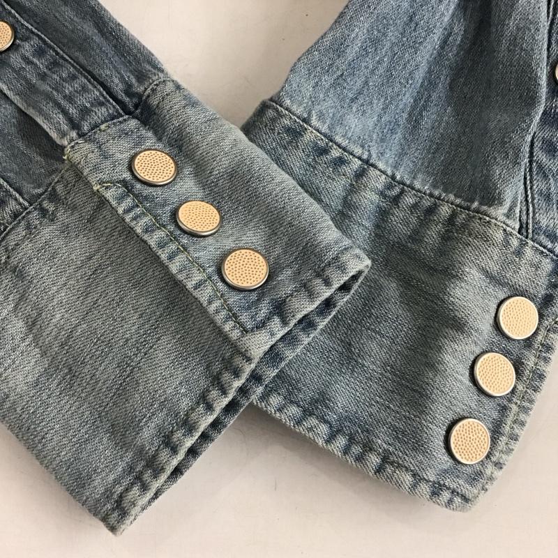 デニム アンド サプライ DENIM & SUPPLY シャツ、ブラウス 長袖 288502651001 デニムシャツ M ダメージ加工 青 / ブルー / blue レディース USED 古着 中古 10152970