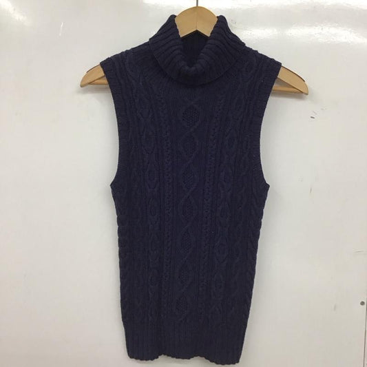 ラルフローレンスポーツ RALPHLAURENSPORT ベスト ベスト タートルネック ニット コットン プルオーバー M 無地 紺 / ネイビー / navy レディース USED 古着 中古 10152972