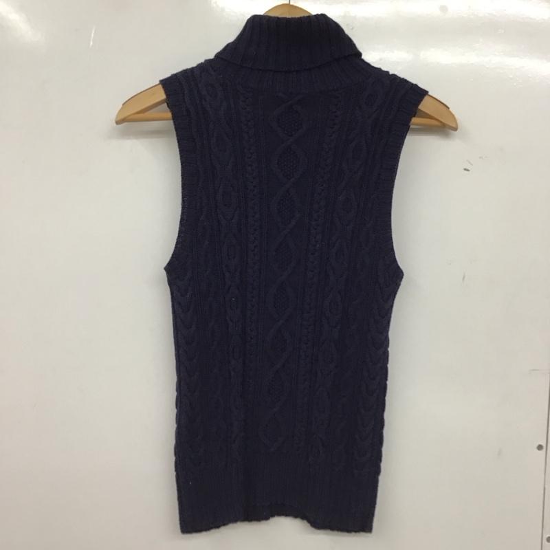 ラルフローレンスポーツ RALPHLAURENSPORT ベスト ベスト タートルネック ニット コットン プルオーバー M 無地 紺 / ネイビー / navy レディース USED 古着 中古 10152972