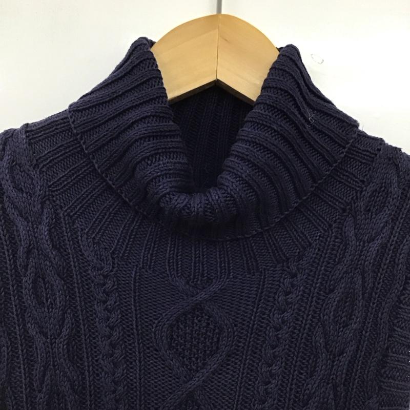 ラルフローレンスポーツ RALPHLAURENSPORT ベスト ベスト タートルネック ニット コットン プルオーバー M 無地 紺 / ネイビー / navy レディース USED 古着 中古 10152972