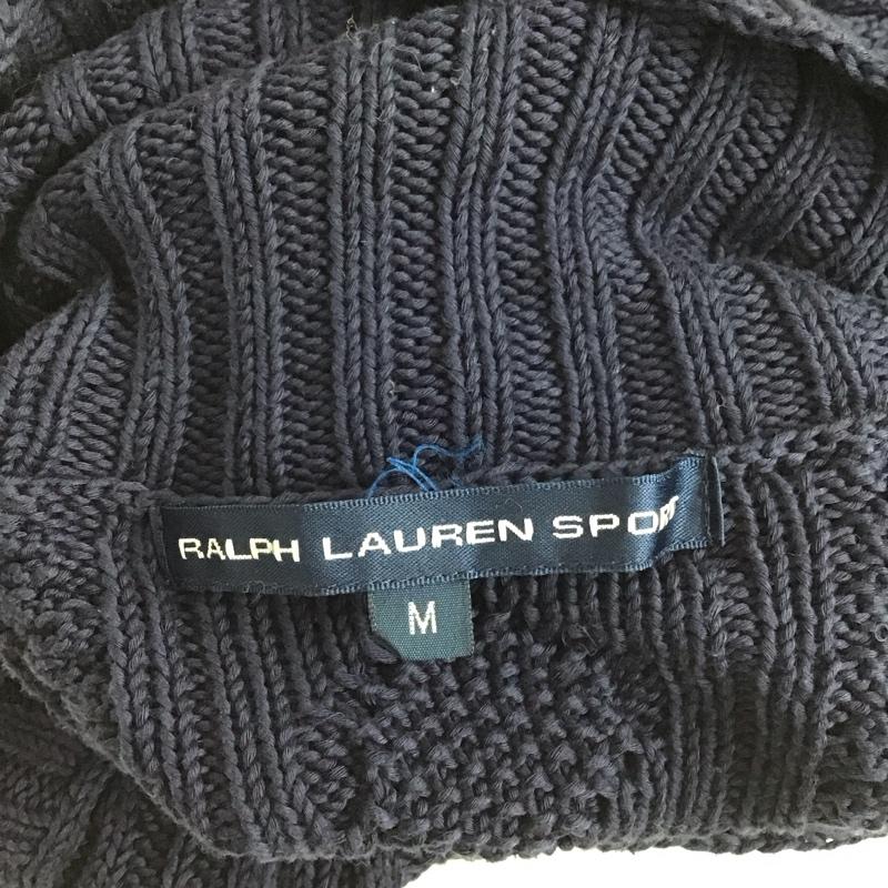 ラルフローレンスポーツ RALPHLAURENSPORT ベスト ベスト タートルネック ニット コットン プルオーバー M 無地 紺 / ネイビー / navy レディース USED 古着 中古 10152972