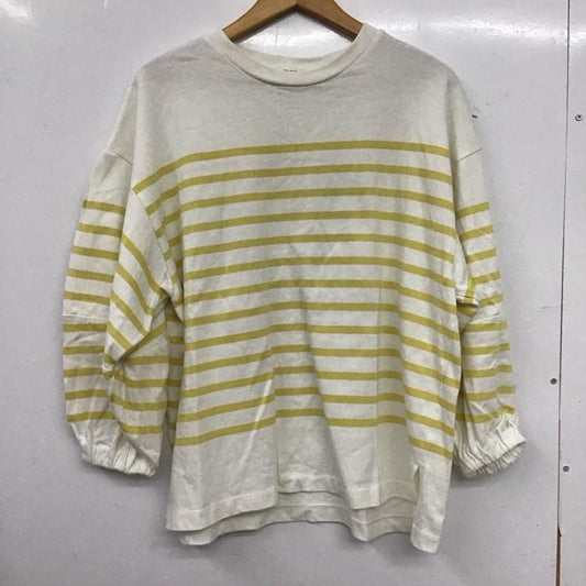 ニコアンド niko and... カットソー 長袖 長袖カットソー プリントカットソー L ボーダー柄 白 / ホワイト / white X 黄 / イエロー / yellow レディース USED 古着 中古 10152978