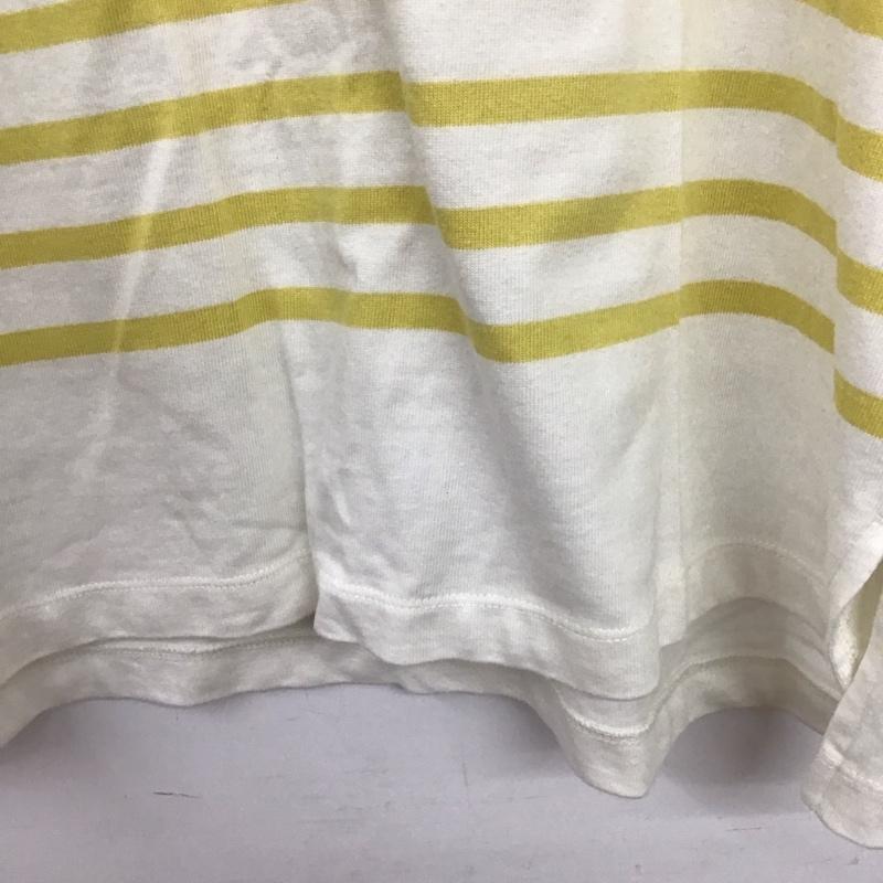 ニコアンド niko and... カットソー 長袖 長袖カットソー プリントカットソー L ボーダー柄 白 / ホワイト / white X 黄 / イエロー / yellow レディース USED 古着 中古 10152978