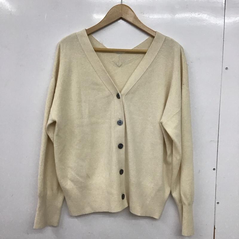 ローリーズファーム LOWRYS FARM カーディガン 長袖 FREE 無地 アイボリー / アイボリー / レディース USED 古着 中古 10152982