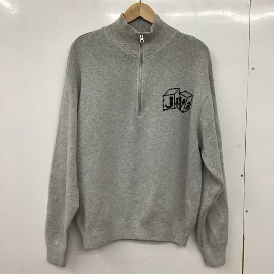 ジャバ Java ニット、セーター 長袖 jv1050123 グラフィックハーフジップニット S ロゴ、文字 灰 / グレー / gray レディース USED 古着 中古 10152984