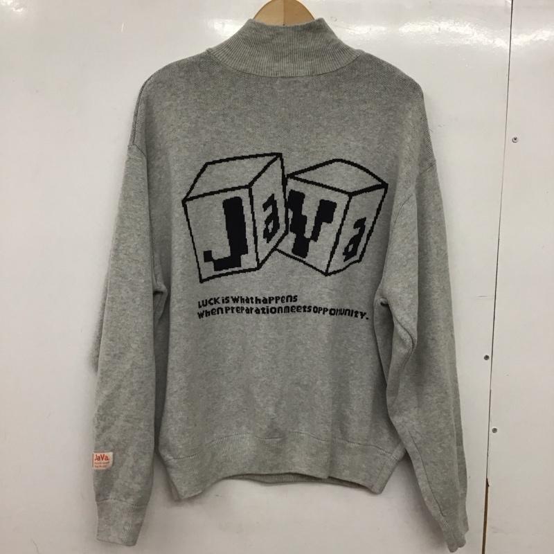 ジャバ Java ニット、セーター 長袖 jv1050123 グラフィックハーフジップニット S ロゴ、文字 灰 / グレー / gray レディース USED 古着 中古 10152984