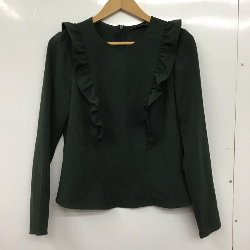 ザラウーマン ZARA WOMAN カットソー 長袖 長袖カットソー 無地カットソー クルーネックシャツ S 無地 緑 / グリーン / green レディース USED 古着 中古 10152985