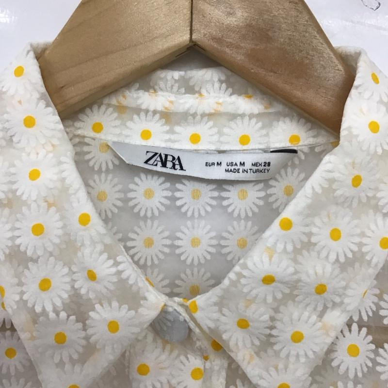 ザラ ZARA シャツ、ブラウス 長袖 長袖シャツ プリントシャツ カラーシャツ M プリント 白 / ホワイト / white レディース USED 古着 中古 10152988