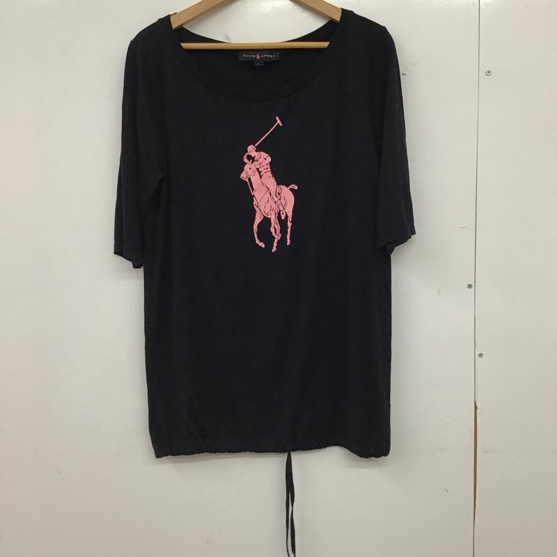 ラルフローレン RALPHLAUREN Tシャツ 半袖 半袖カットソー プリントTシャツ クルーネックカットソー L プリント 黒 / ブラック / black レディース USED 古着 中古 10152990