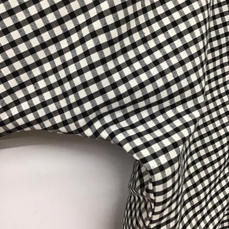 サマンサモスモスブルー Samansa Mos2 blue シャツ、ブラウス 長袖 長袖シャツ チェックシャツ ノーカラーシャツ FREE チェック 白 / ホワイト / white X 黒 / ブラック / black レディース USED 古着 中古 10152991