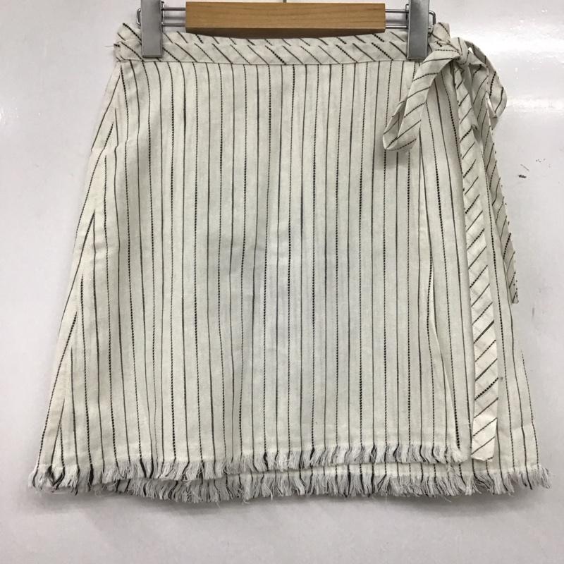 ムルーア MURUA スカート ミニスカート 011830800501 ラップミニスカート M ストライプ 白 / ホワイト / white レディース USED 古着 中古 10152998