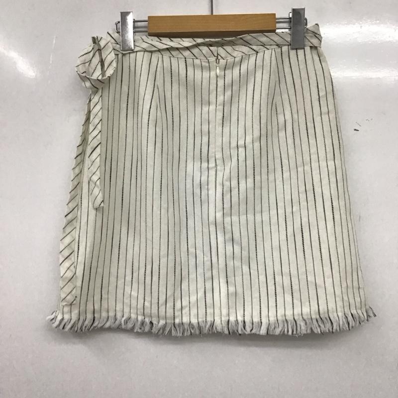 ムルーア MURUA スカート ミニスカート 011830800501 ラップミニスカート M ストライプ 白 / ホワイト / white レディース USED 古着 中古 10152998