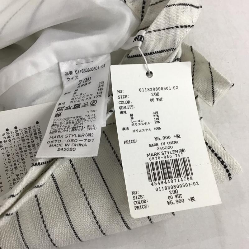 ムルーア MURUA スカート ミニスカート 011830800501 ラップミニスカート M ストライプ 白 / ホワイト / white レディース USED 古着 中古 10152998