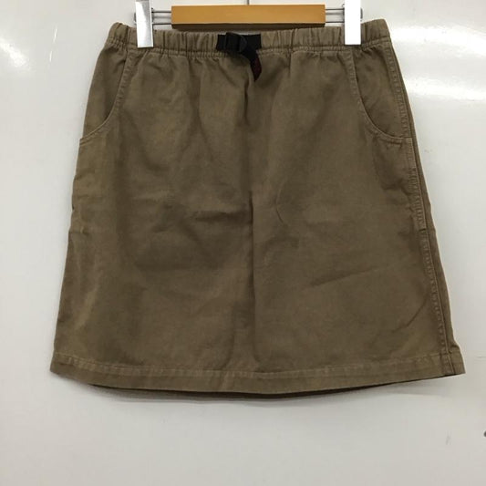 グラミチ GRAMICCI スカート ミニスカート M 無地 茶 / ブラウン / brown レディース USED 古着 中古 10153001