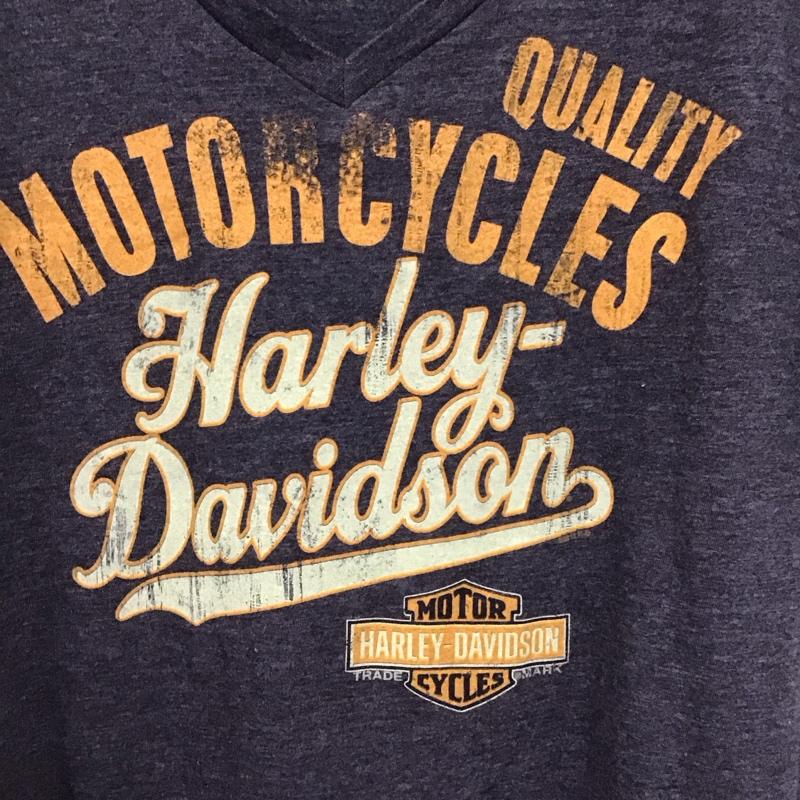 ハーレーダビッドソン Harley-Davidson Tシャツ 半袖 プリント X ロゴ、文字 チャコールグレー / チャコールグレー / レディース USED 古着 中古 10153002