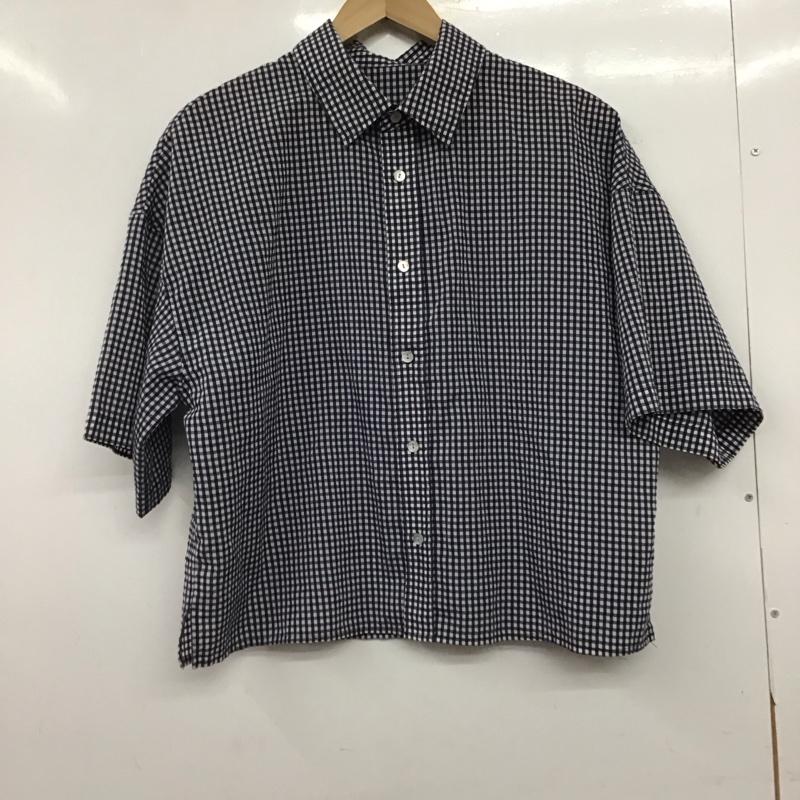 アングリッド Ungrid シャツ、ブラウス 半袖 FREE チェック 白 / ホワイト / white X 青 / ブルー / blue レディース USED 古着 中古 10153007