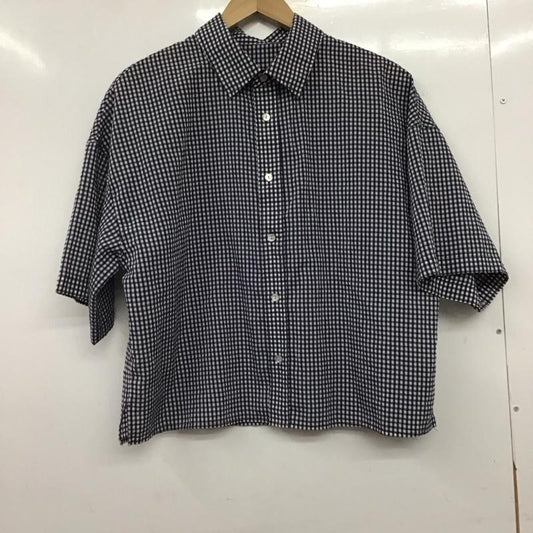 アングリッド Ungrid シャツ、ブラウス 半袖 FREE チェック 白 / ホワイト / white X 青 / ブルー / blue レディース USED 古着 中古 10153007