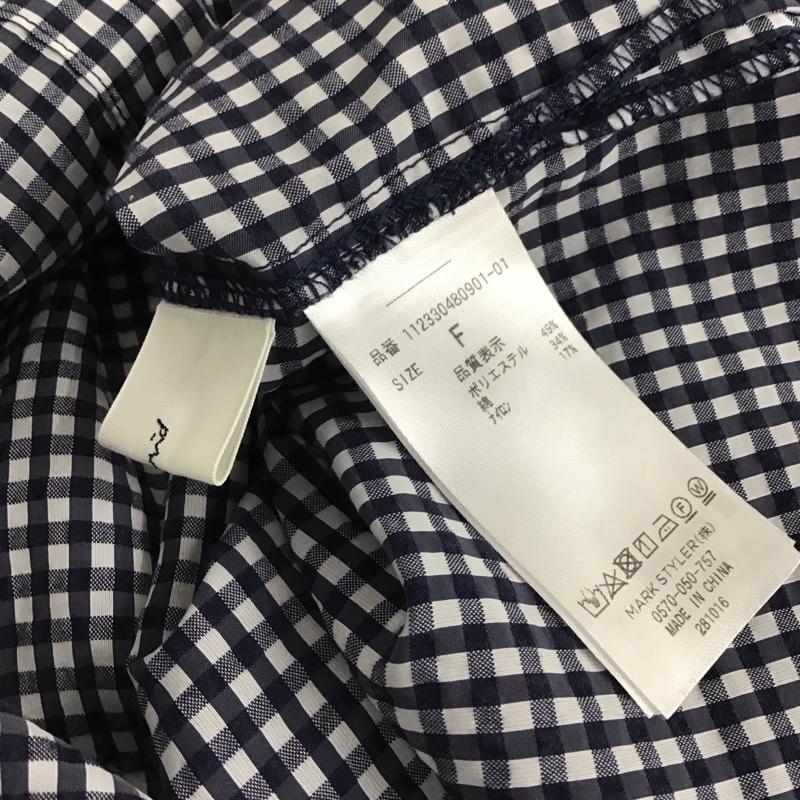 アングリッド Ungrid シャツ、ブラウス 半袖 FREE チェック 白 / ホワイト / white X 青 / ブルー / blue レディース USED 古着 中古 10153007