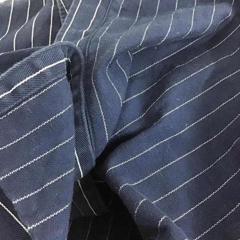 テンダーロイン TENDERLOIN シャツ、ブラウス 長袖 長袖シャツ ストライプシャツ カラーシャツ M ロゴ、文字 紺 / ネイビー / navy メンズ USED 古着 中古 10153018
