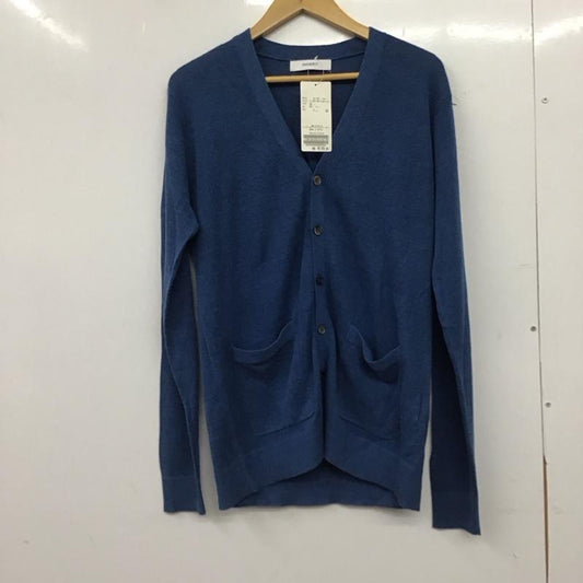 インヘリット INHERIT カーディガン 長袖 長袖カーディガン 前ボタン ニットカーディガン L 無地 青 / ブルー / blue メンズ USED 古着 中古 10153020