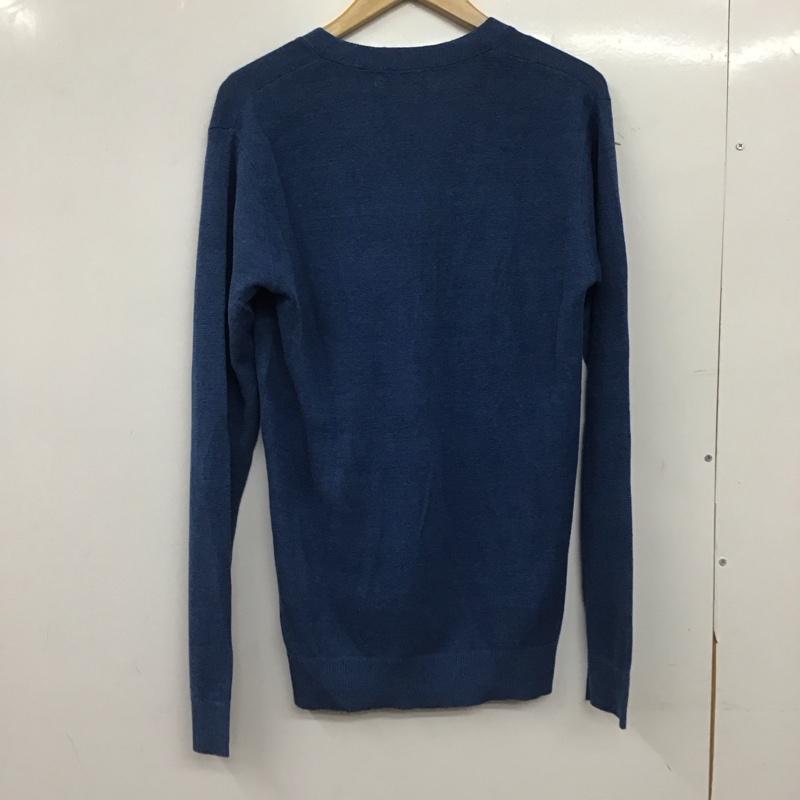 インヘリット INHERIT カーディガン 長袖 長袖カーディガン 前ボタン ニットカーディガン L 無地 青 / ブルー / blue メンズ USED 古着 中古 10153020