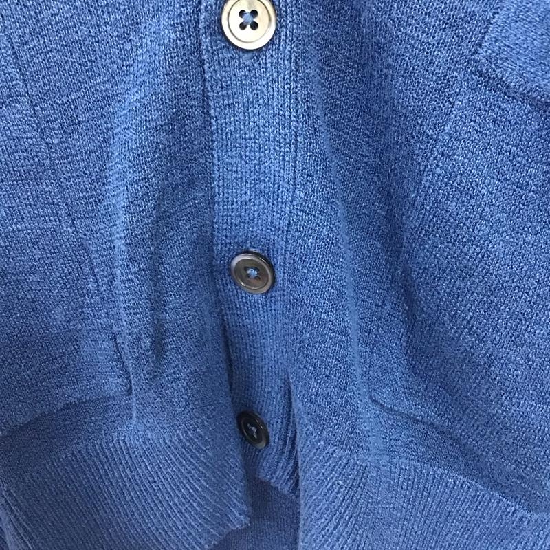 インヘリット INHERIT カーディガン 長袖 長袖カーディガン 前ボタン ニットカーディガン L 無地 青 / ブルー / blue メンズ USED 古着 中古 10153020