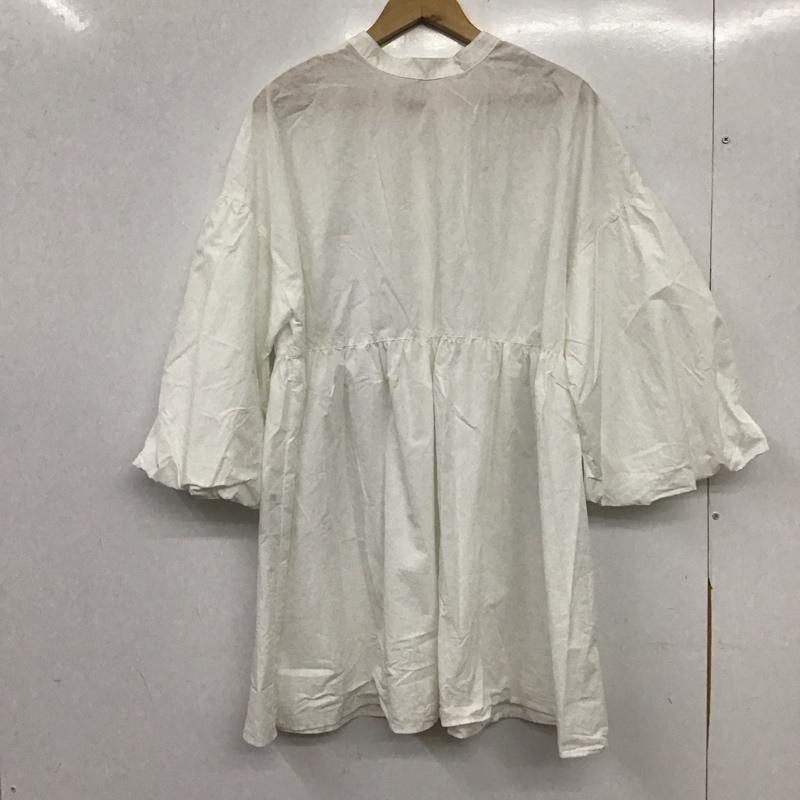 ローリーズファーム LOWRYS FARM チュニック 半袖 FREE 無地 白 / ホワイト / white レディース USED 古着 中古 10153023