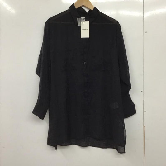 レプシィム LEPSIM シャツ、ブラウス 長袖 シアーオーバーシャツ タグ付 FREE 無地 黒 / ブラック / black レディース USED 古着 中古 10153043