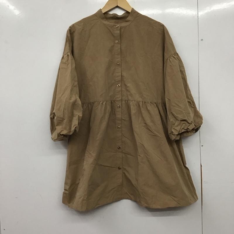 ローリーズファーム LOWRYS FARM チュニック 半袖 FREE 無地 茶 / ブラウン / brown レディース USED 古着 中古 10153055