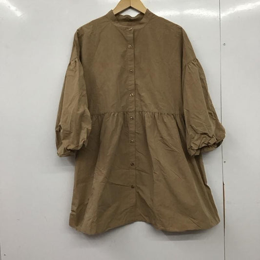 ローリーズファーム LOWRYS FARM チュニック 半袖 FREE 無地 茶 / ブラウン / brown レディース USED 古着 中古 10153055