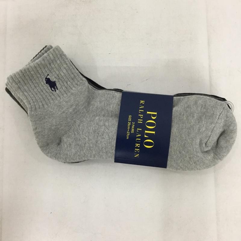 ポロラルフローレン POLO RALPH LAUREN ファッション小物 ファッション小物 靴下 3足セット 25～27cm ショート ワンポイント 黒 / ブラック / black X 灰 / グレー / gray X ダークグレー / ダークグレー / メンズ USED 古着 中古 10153062