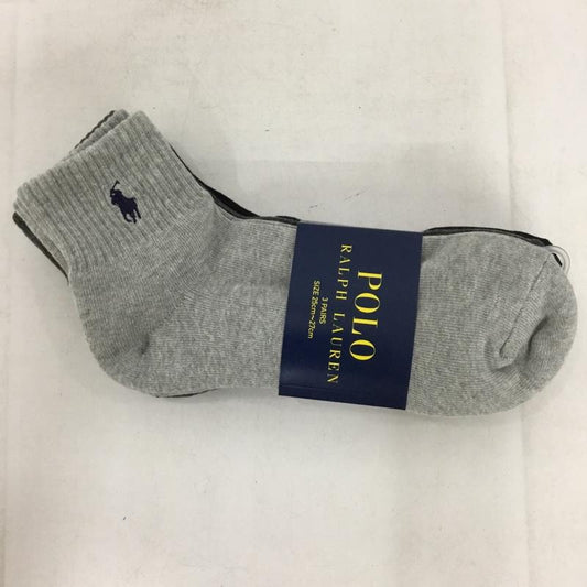 ポロラルフローレン POLO RALPH LAUREN ファッション小物 ファッション小物 靴下 3足セット 25～27cm ショート ワンポイント 黒 / ブラック / black X 灰 / グレー / gray X ダークグレー / ダークグレー / メンズ USED 古着 中古 10153062