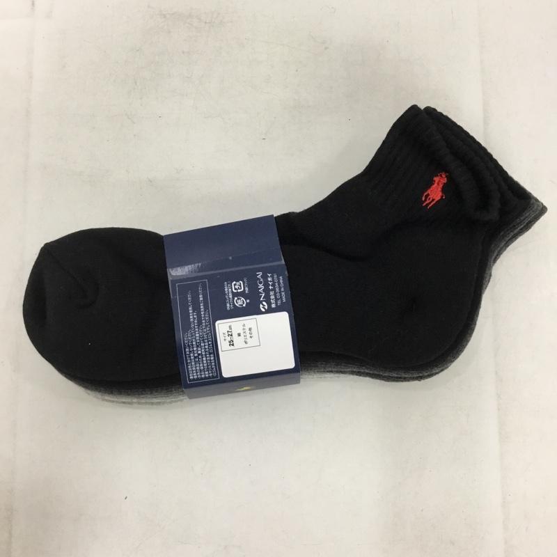 ポロラルフローレン POLO RALPH LAUREN ファッション小物 ファッション小物 靴下 3足セット 25～27cm ショート ワンポイント 黒 / ブラック / black X 灰 / グレー / gray X ダークグレー / ダークグレー / メンズ USED 古着 中古 10153062