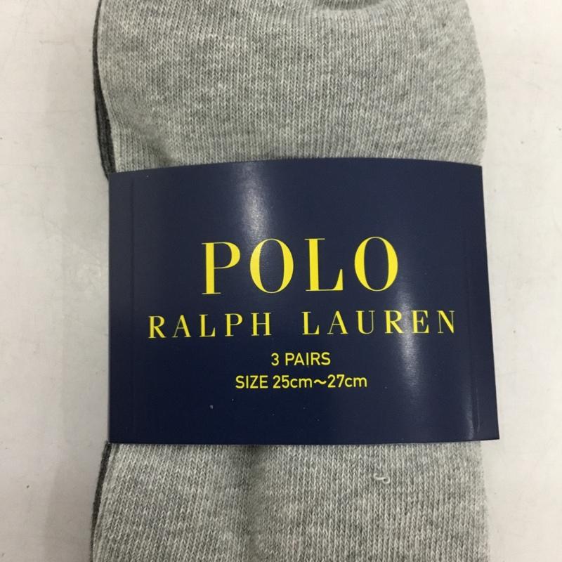 ポロラルフローレン POLO RALPH LAUREN ファッション小物 ファッション小物 靴下 3足セット 25～27cm ショート ワンポイント 黒 / ブラック / black X 灰 / グレー / gray X ダークグレー / ダークグレー / メンズ USED 古着 中古 10153062