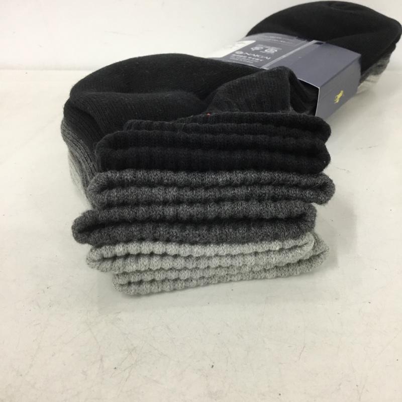 ポロラルフローレン POLO RALPH LAUREN ファッション小物 ファッション小物 靴下 3足セット 25～27cm ショート ワンポイント 黒 / ブラック / black X 灰 / グレー / gray X ダークグレー / ダークグレー / メンズ USED 古着 中古 10153062