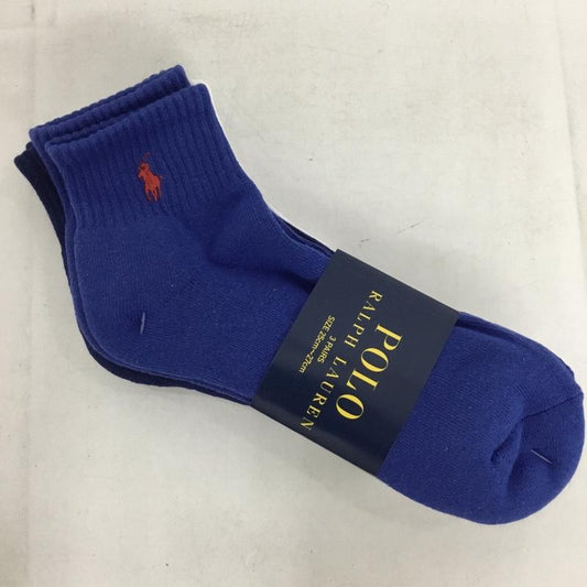 ポロラルフローレン POLO RALPH LAUREN ファッション小物 ファッション小物 靴下 3足セット 25～27cm ショート ワンポイント 白 / ホワイト / white X 青 / ブルー / blue X 紺 / ネイビー / navy メンズ USED 古着 中古 10153063