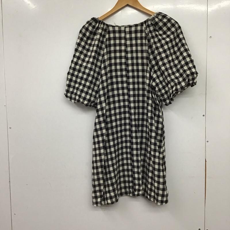 ザラ ZARA ワンピース ミニスカート L チェック 白 / ホワイト / white X 黒 / ブラック / black レディース USED 古着 中古 10153070